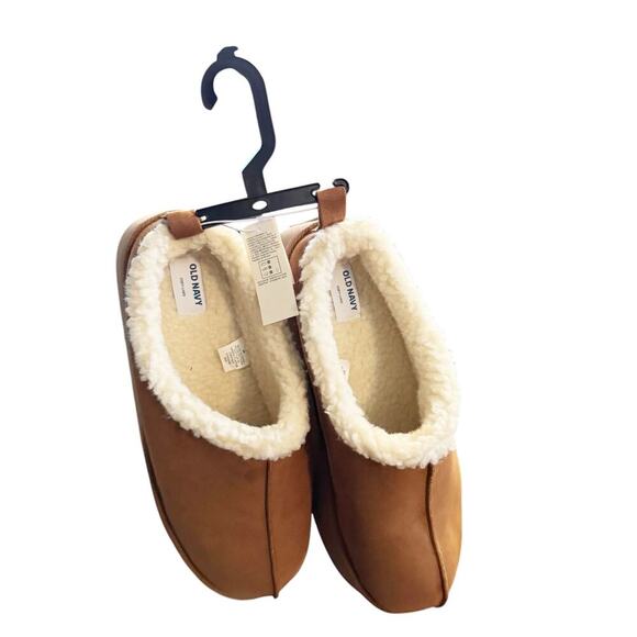 Old Navy ON Faux Sherpa Lined Platform Slippers Slip On Chestnut NWT Size 9 NEW - Picture 3 of 9